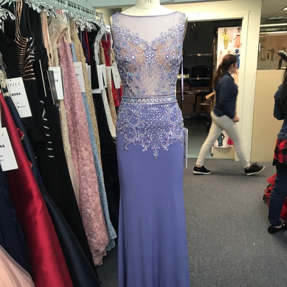 Purple Beaded Gown 16020 - Picture 3 of 7